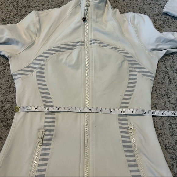 Lululemon Polar Cream Half Micro Macro Stripe Heather Silver Slate Define Jacket - Picture 8 of 9